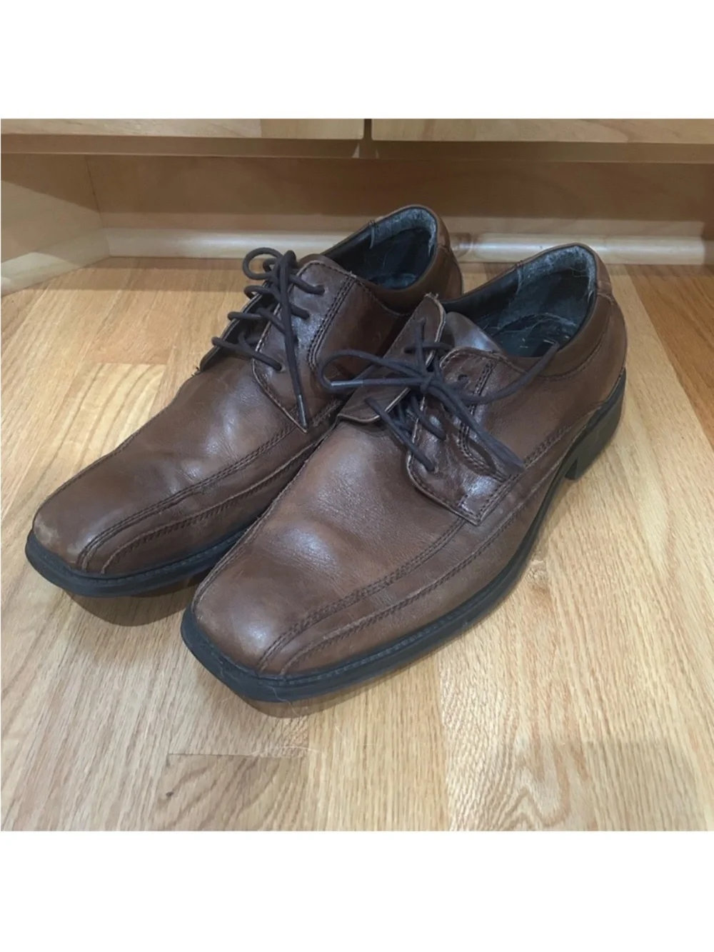Dockers Brown Leather square toe Oxford Men's Dress Shoes 9